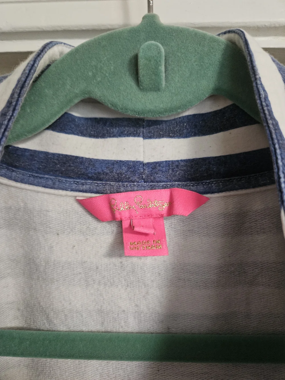 Lilly Pulitzer Navy & White Striped Snap-Button Pullover - Picture 3 of 7